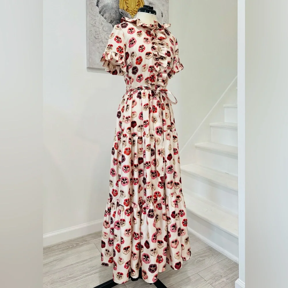 La Doublej Long And Sassy Midi Dress
Micro Pansy in Silk Twill - Picture 5 of 15